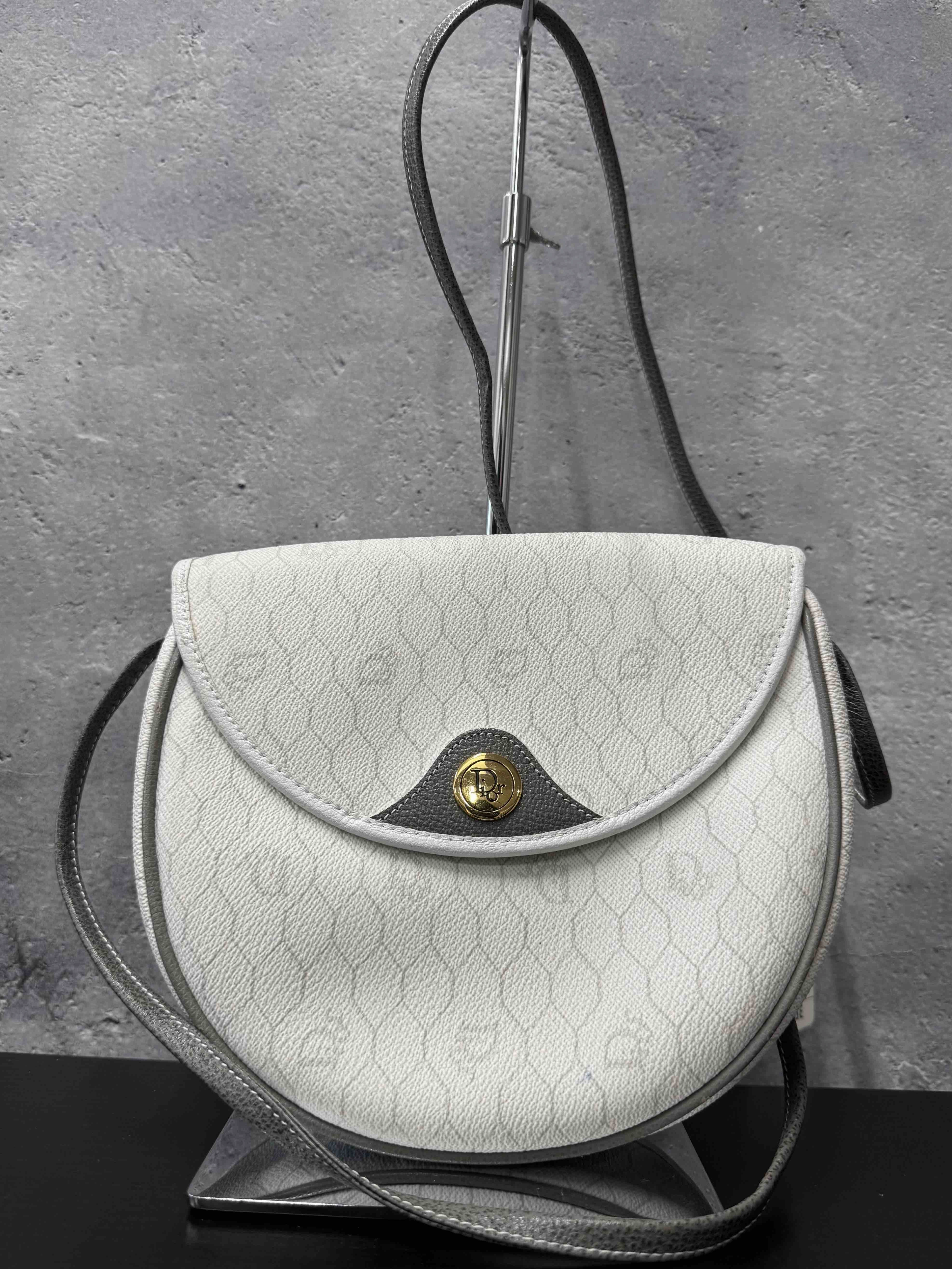Dior Vintage Saddle Crossbody JZ10236800 in Ivory Leather