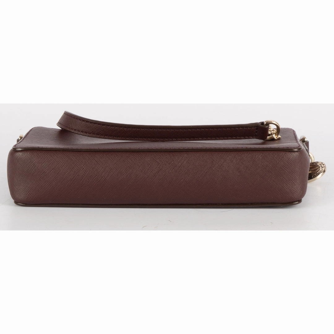 Dkny Burgundy Leather Zip Crossbody Bag