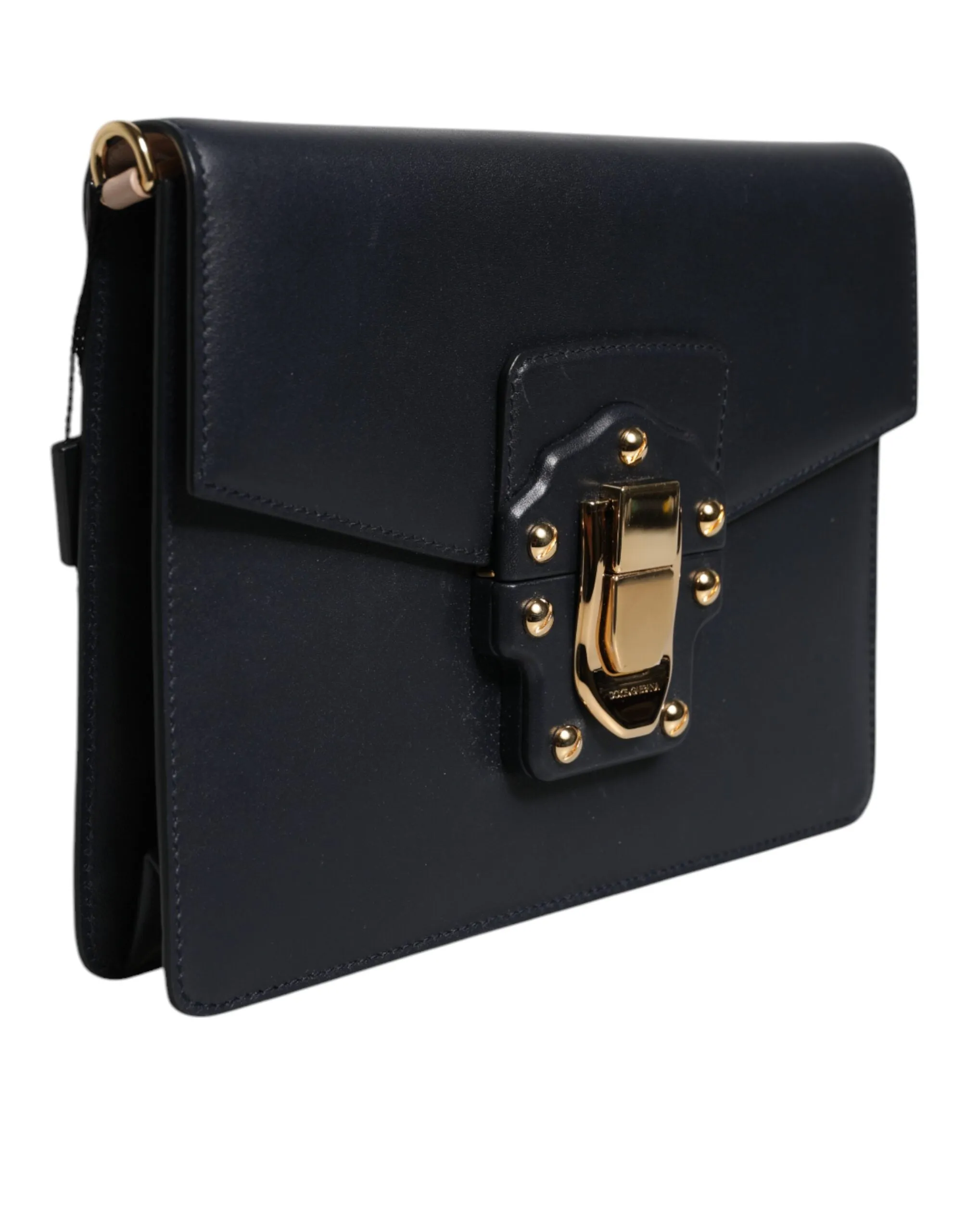 Dolce & Gabbana Leather Logo gold Crossbody Purse Women's Bag (Pre-Owned)