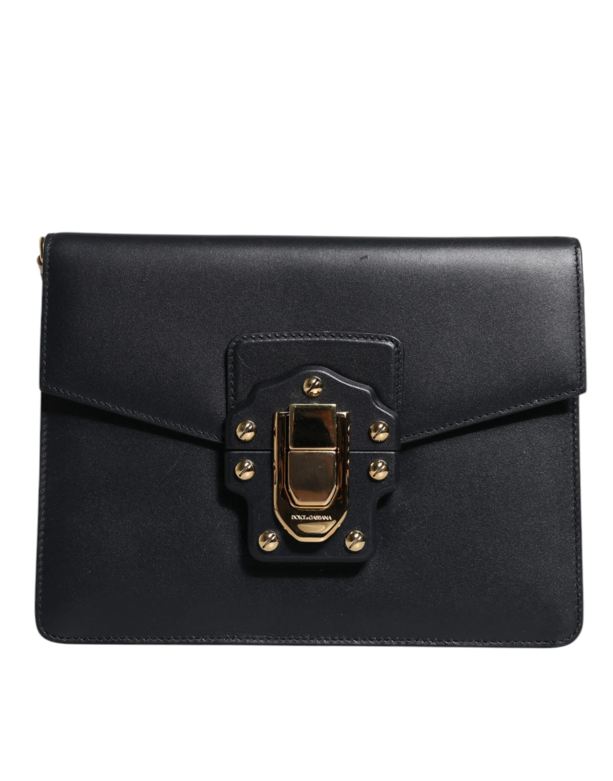 Dolce & Gabbana Leather Logo gold Crossbody Purse Women's Bag (Pre-Owned)