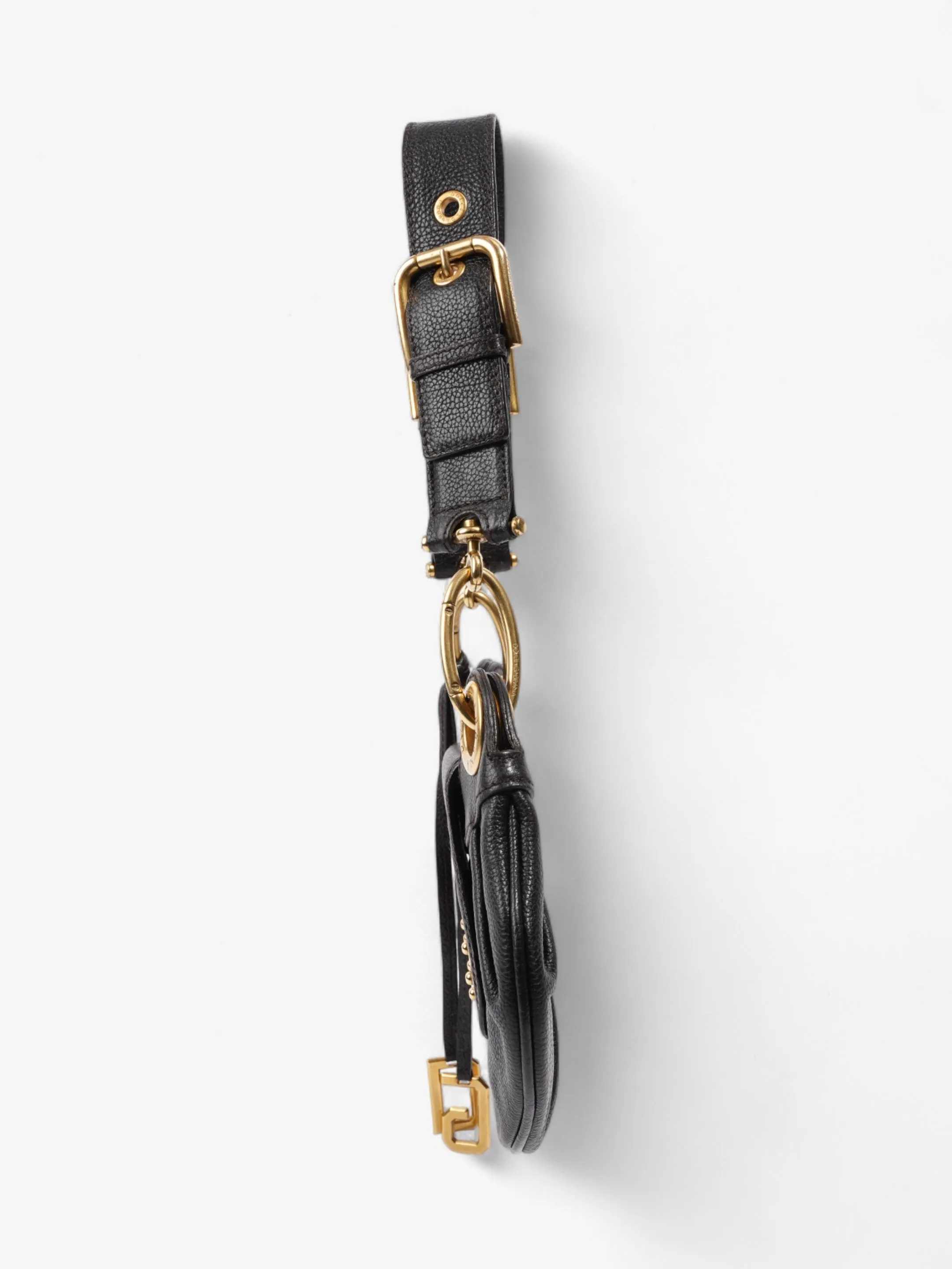 Dolce and Gabbana Chain Linked Shoulder Bag Black Leather