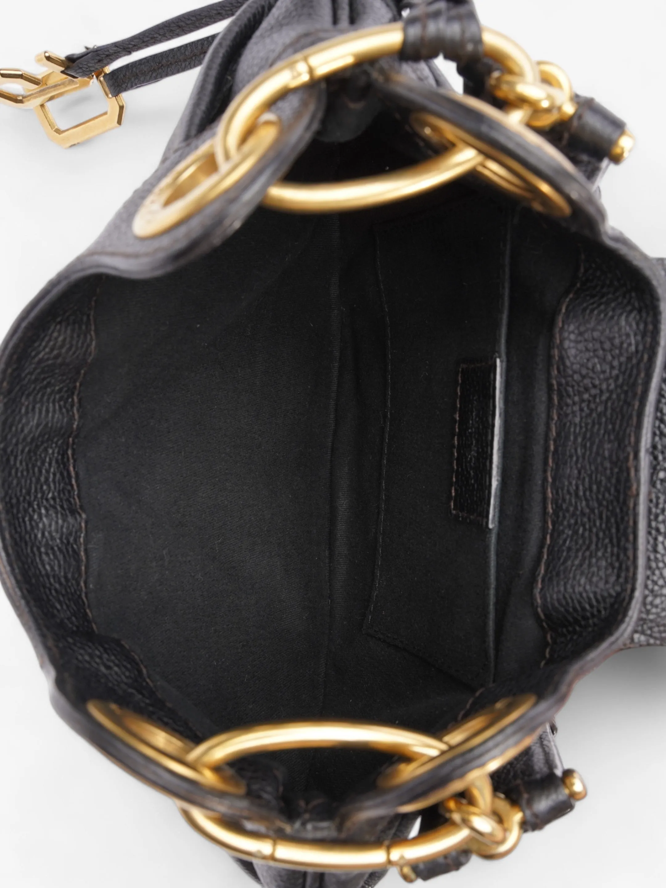Dolce and Gabbana Chain Linked Shoulder Bag Black Leather