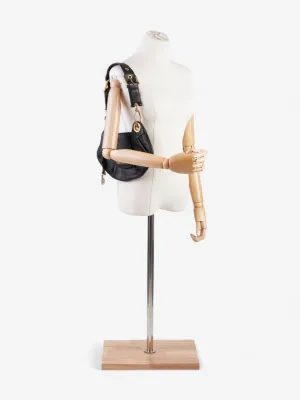 Dolce and Gabbana Chain Linked Shoulder Bag Black Leather