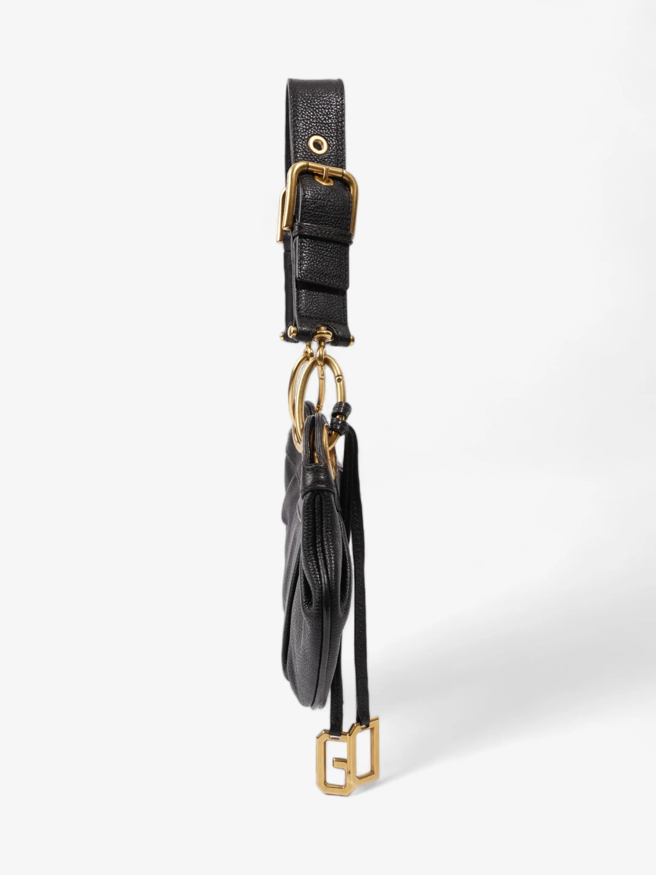 Dolce and Gabbana Chain Linked Shoulder Bag Black Leather