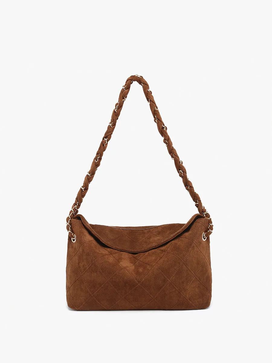 Dominique Faux Suede Shoulder Bag