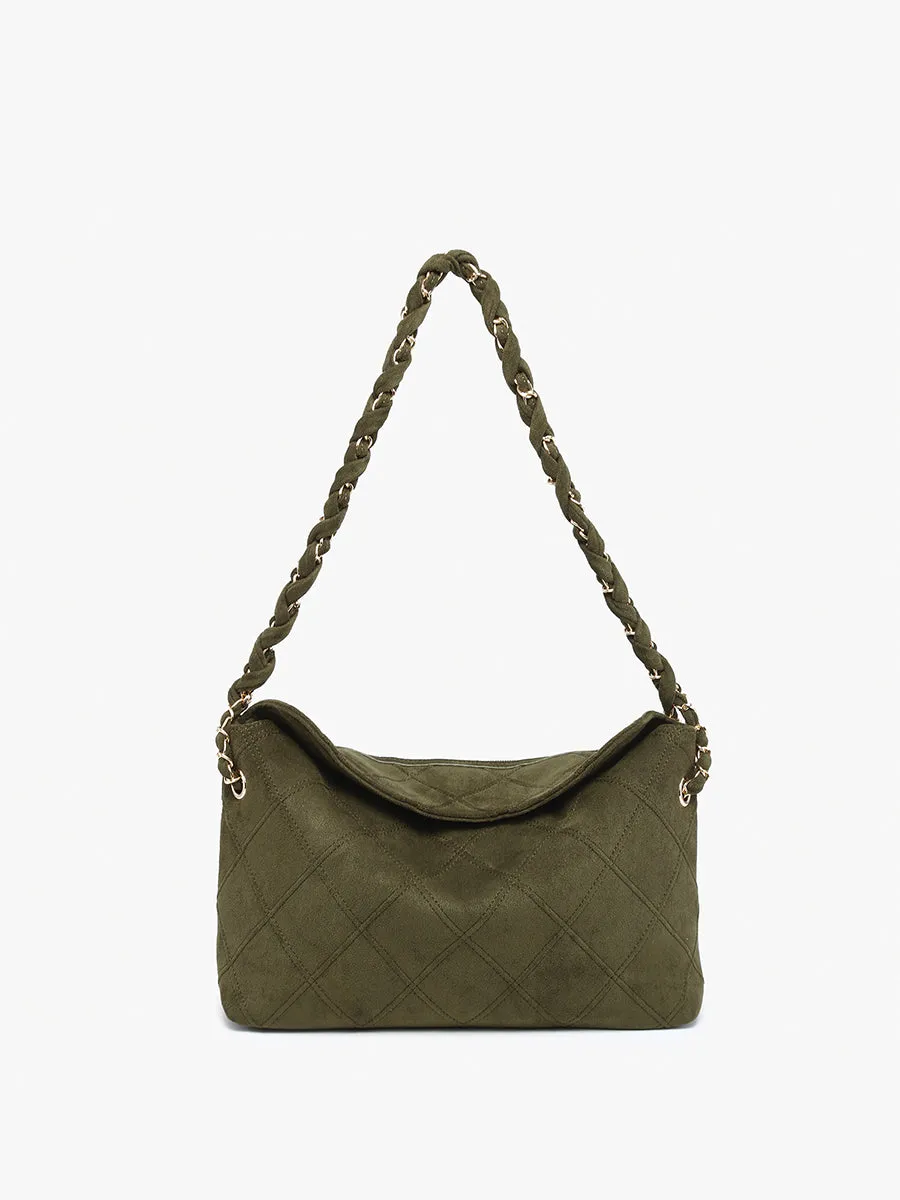 Dominique Faux Suede Shoulder Bag