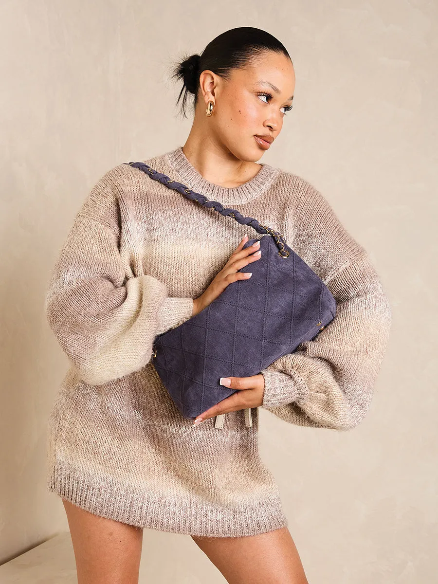 Dominique Faux Suede Shoulder Bag