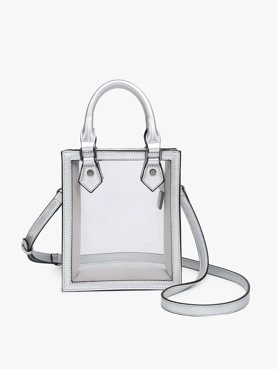Elise Vegan Clear Rect Crossbody