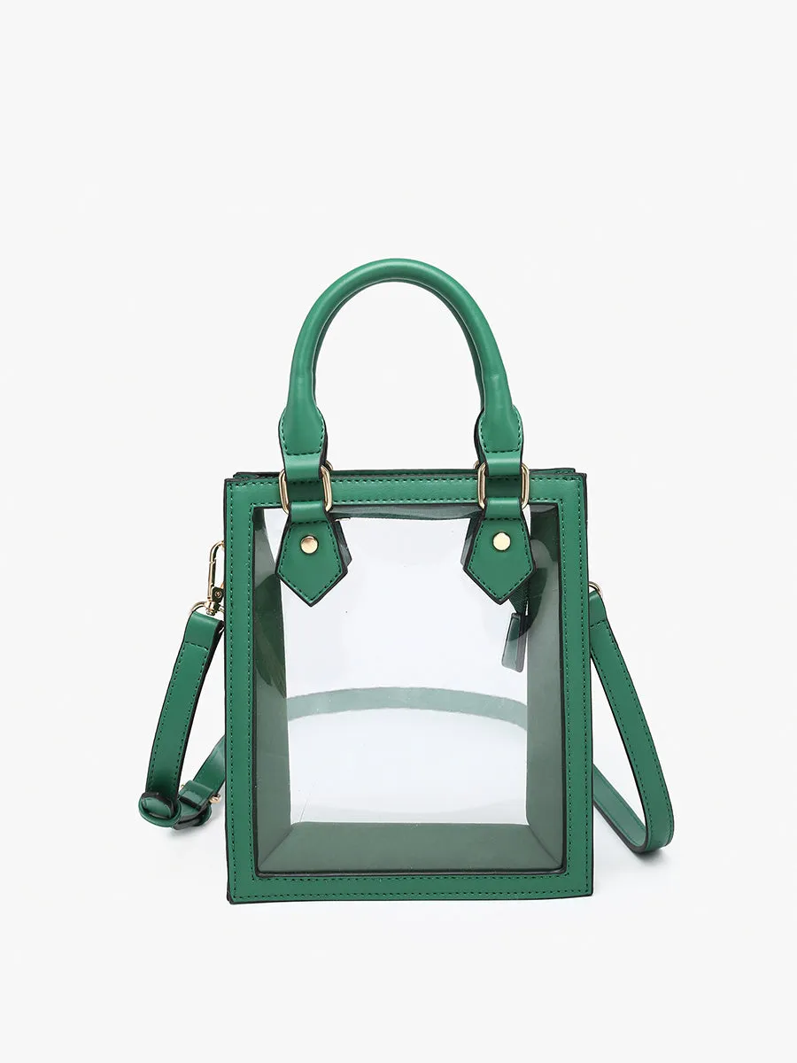 Elise Vegan Clear Rect Crossbody