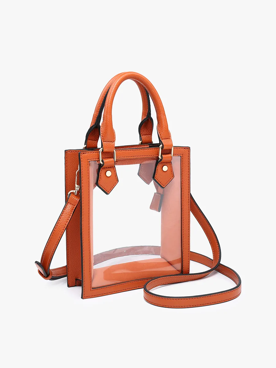 Elise Vegan Clear Rect Crossbody
