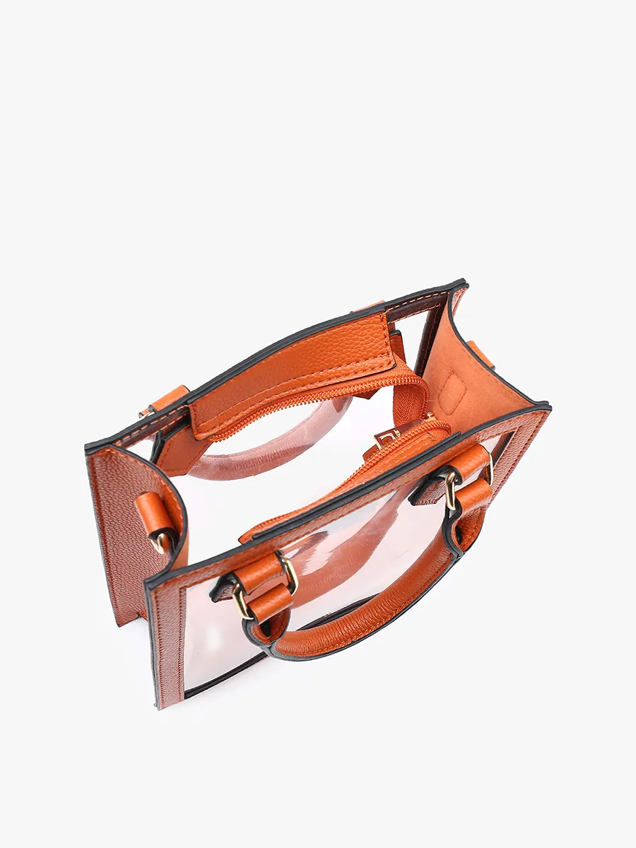Elise Vegan Clear Rect Crossbody