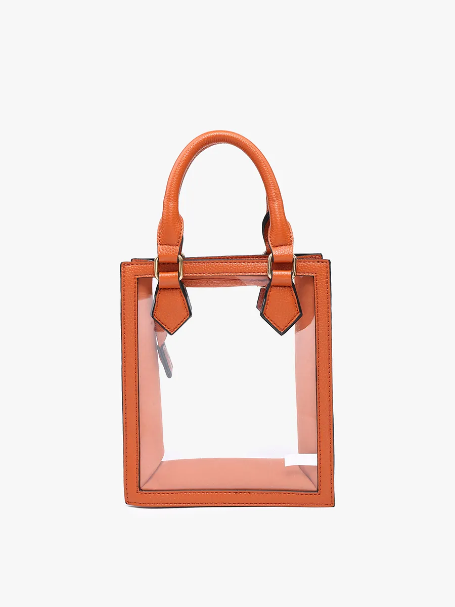 Elise Vegan Clear Rect Crossbody