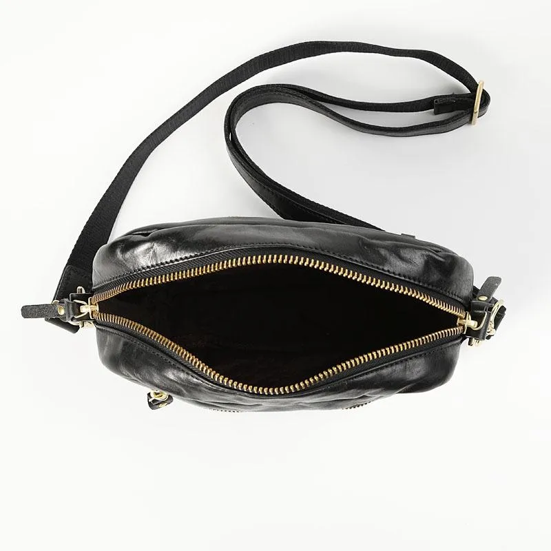 FASHION BROWN LEATHER MEN'S Small Side Bags MESSENGER BAG BLACK Black Courier Bag FOR MEN