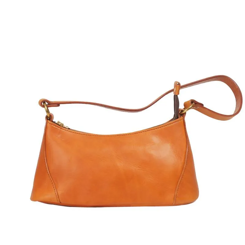 Fashion Brown Leather Women's Small Leather Under Shoulder Bag Trendy Crossbody Purse