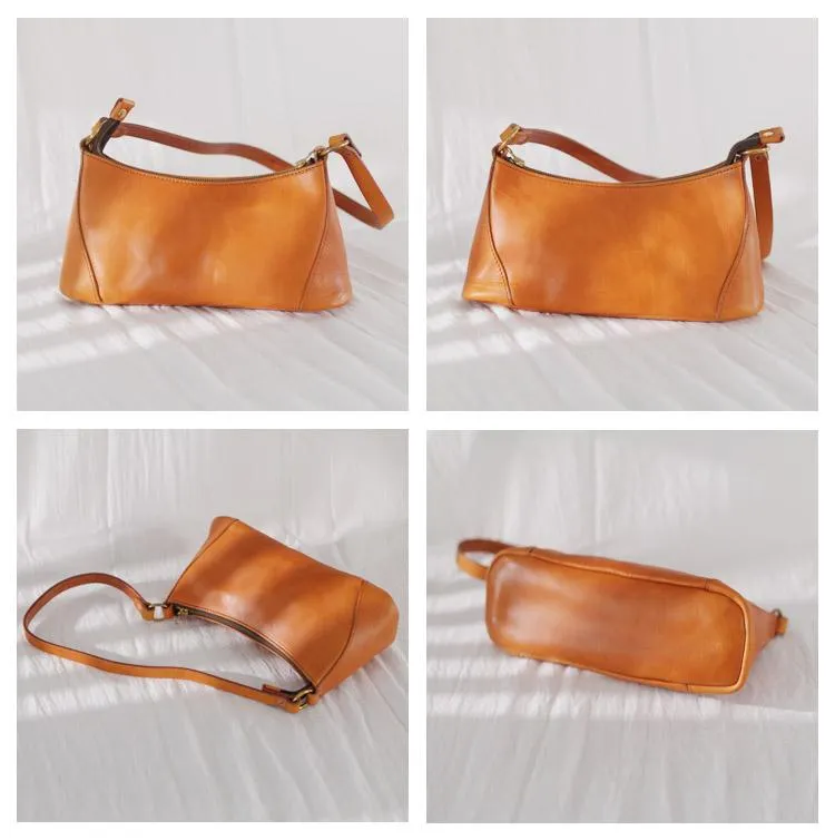 Fashion Brown Leather Women's Small Leather Under Shoulder Bag Trendy Crossbody Purse