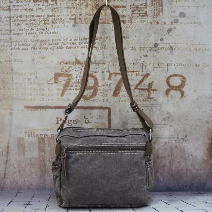 Fashion Canvas Black Mens Small Postman Bag Canvas Messenger Bags Courier Bag For Men
