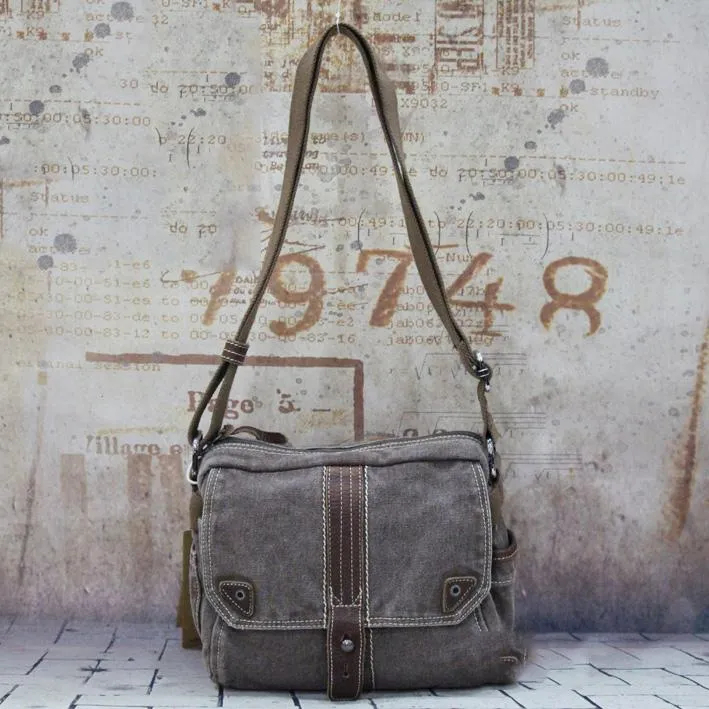Fashion Canvas Black Mens Small Postman Bag Canvas Messenger Bags Courier Bag For Men