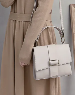 Fashion Leather Brown Gray Handbags Shoulder Bag Work Purse For Women