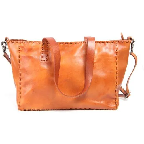 Fashion Womens Brown Leather Tote Shoulder Bag Soft Leather Tote Work Handbag for Women
