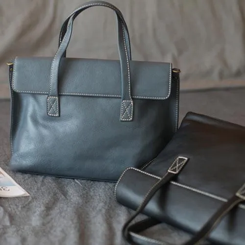Fashion Womens Gray Leather Handbags Work Bag Womens Gray Shoulder Bags Crossbody Bag For Work