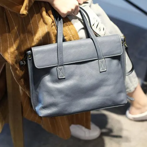 Fashion Womens Gray Leather Handbags Work Bag Womens Gray Shoulder Bags Crossbody Bag For Work