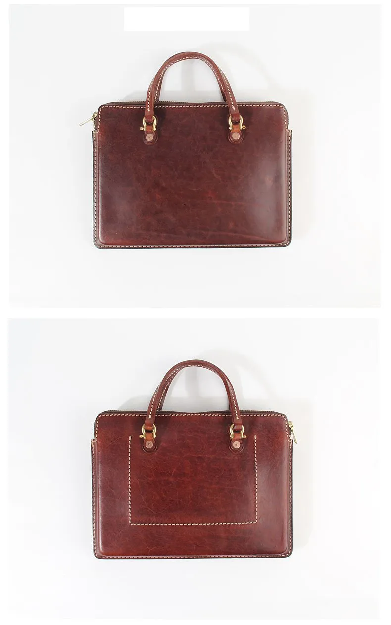 Fashionable Handmade Leather Mens Cool Small Business Bag Messenger Bag Briefcase Work Bags Laptop Bag for men