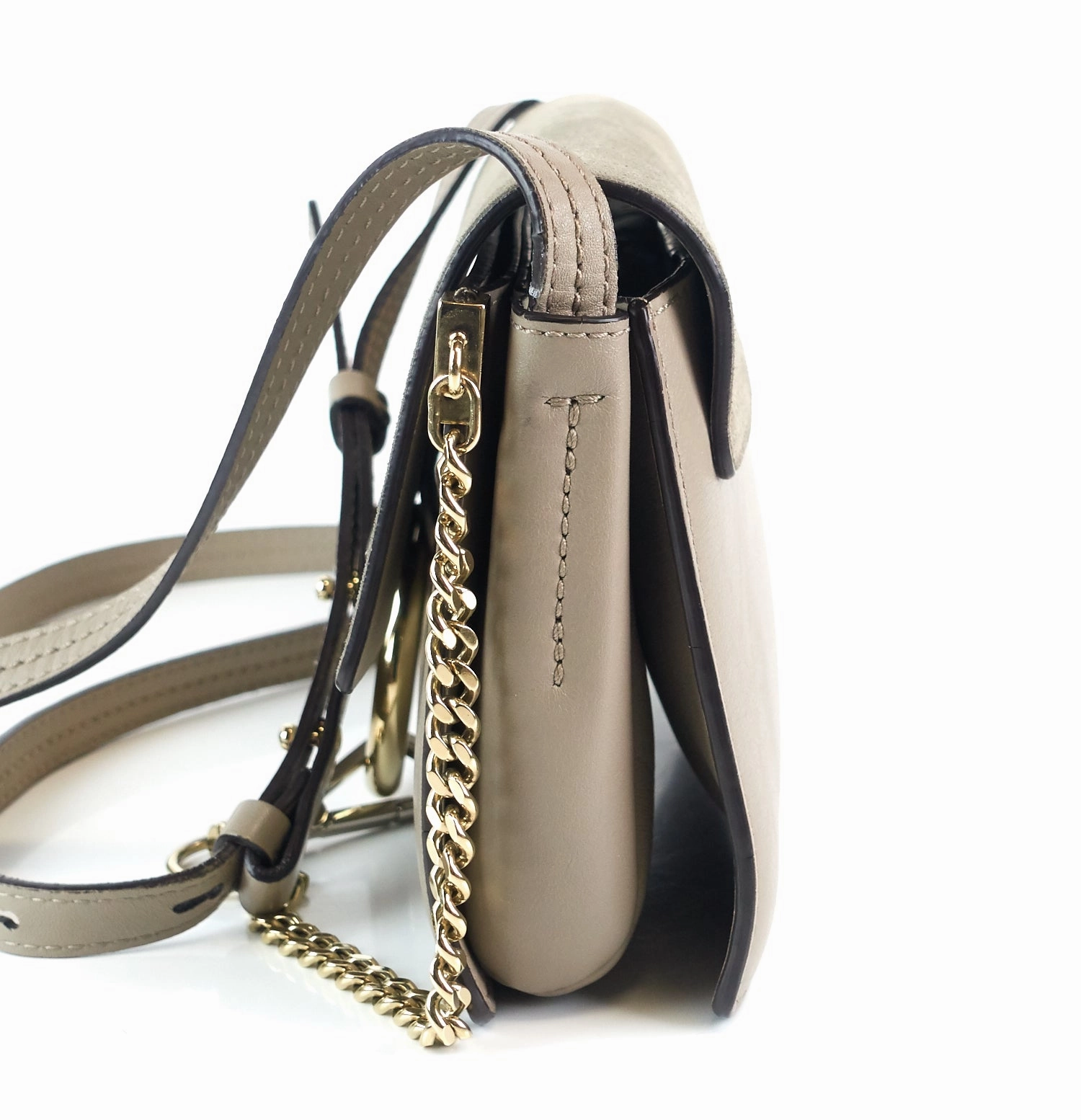 Faye Small Leather and Suede Bag