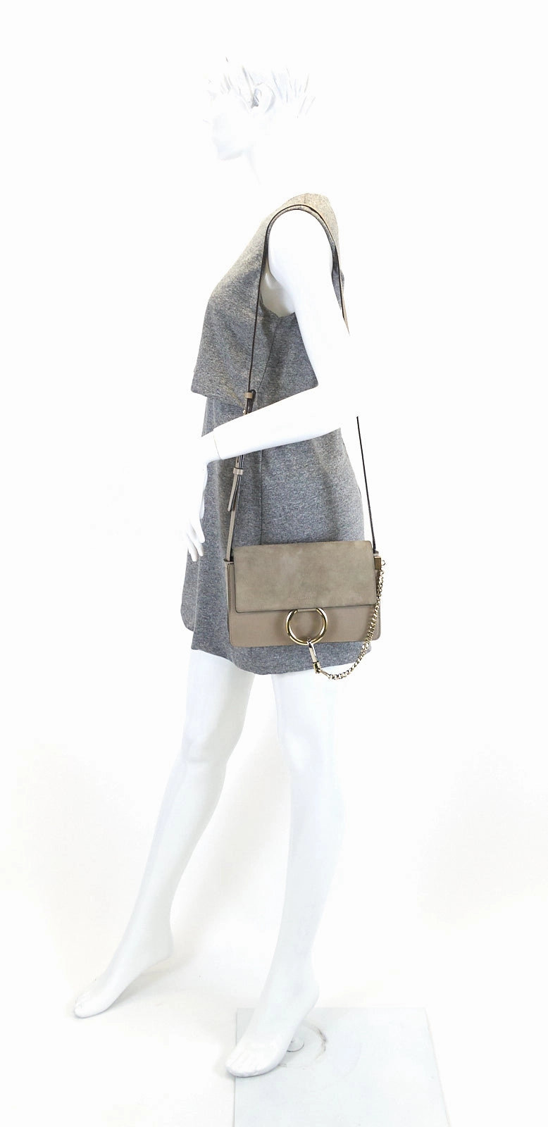 Faye Small Leather and Suede Bag