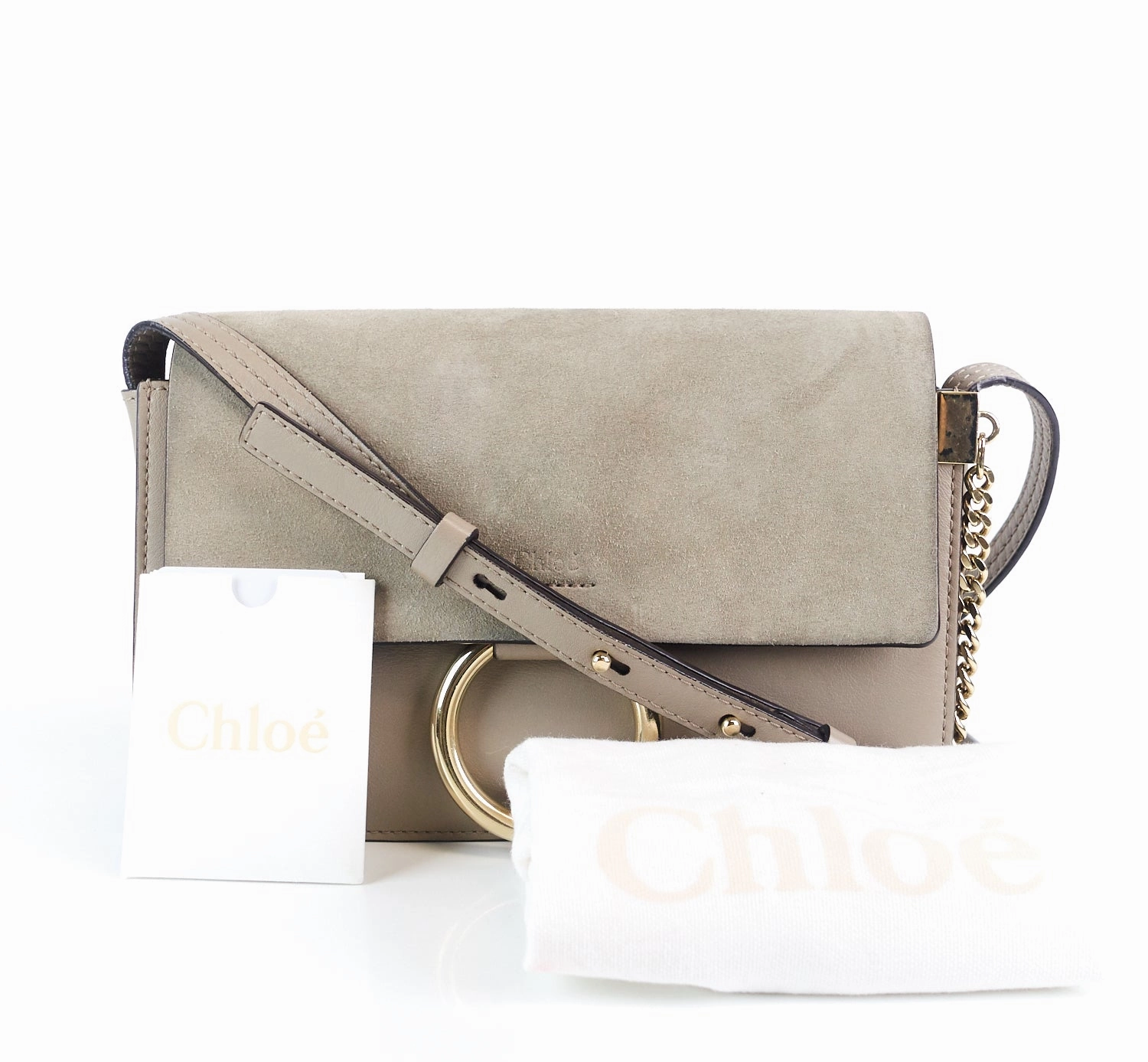 Faye Small Leather and Suede Bag