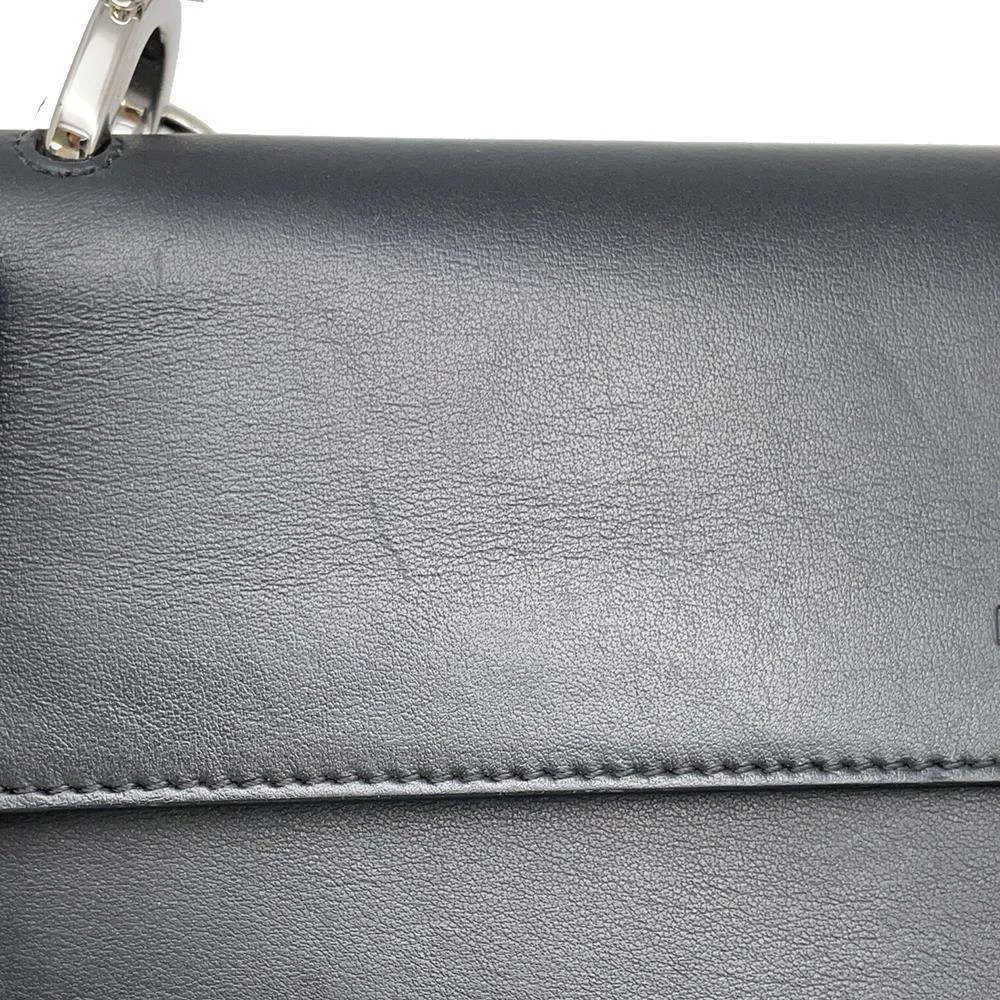 FENDI Canayef 2way Shoulder Bag Black 8BT284 Leather