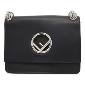 FENDI Canayef 2way Shoulder Bag Black 8BT284 Leather