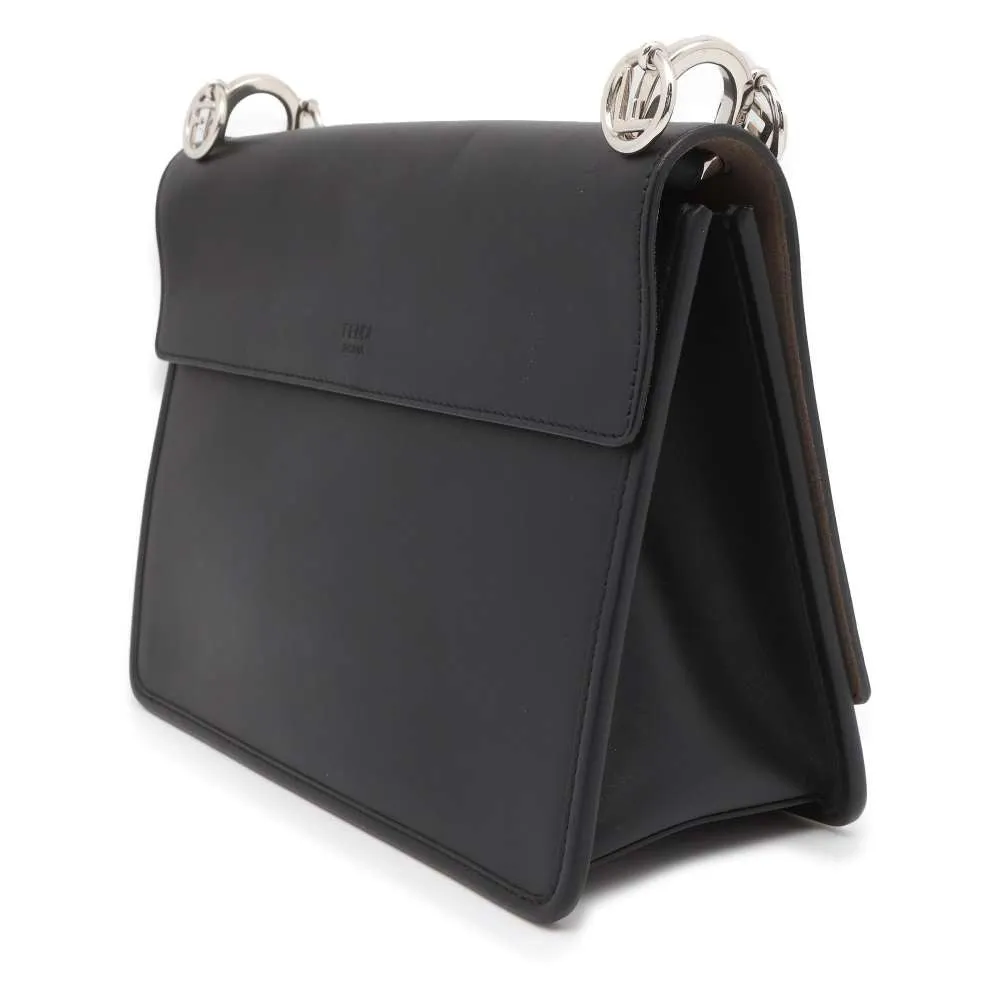 FENDI Canayef 2way Shoulder Bag Black 8BT284 Leather
