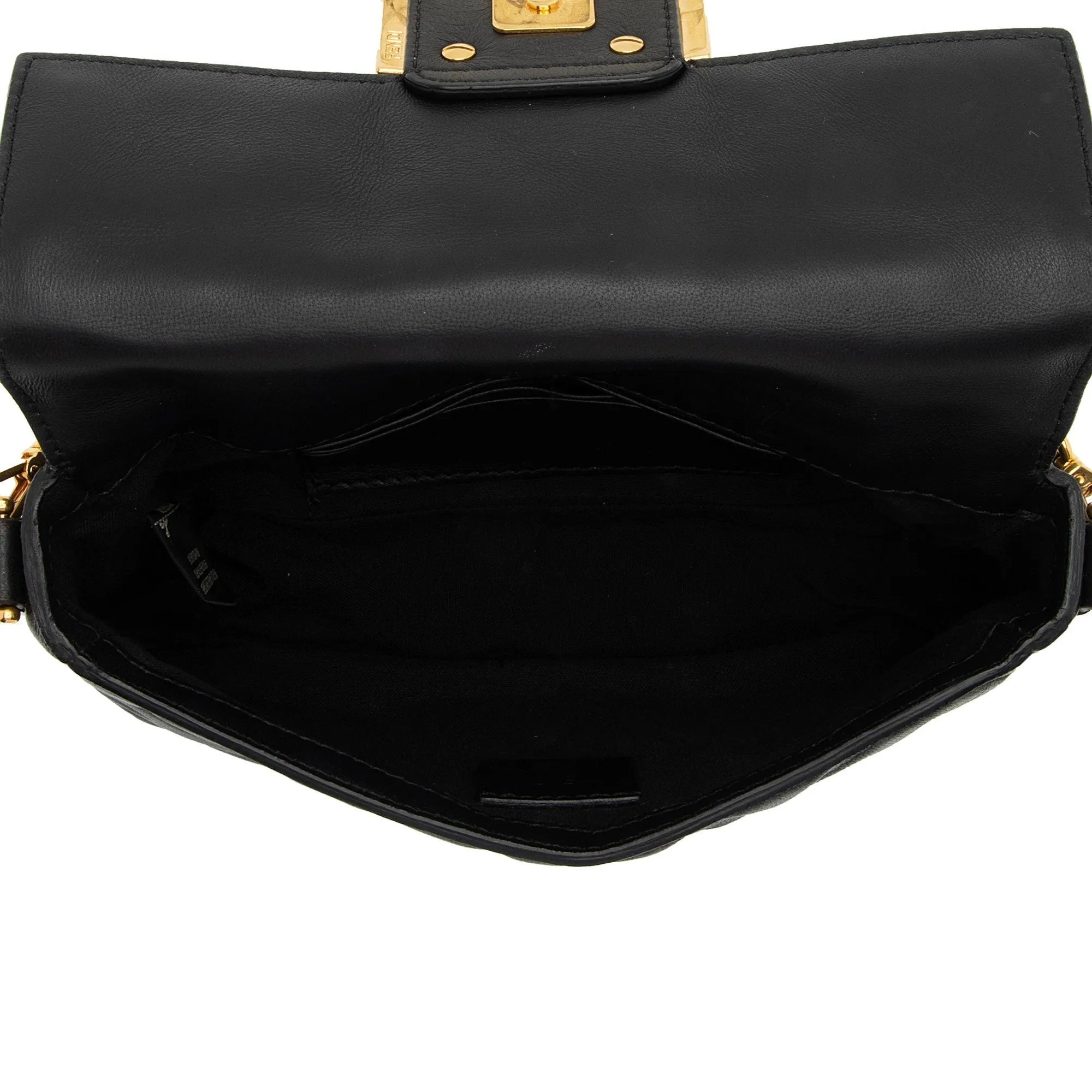 Fendi FF Embossed 1974 Mini Baguette Shoulder Bag