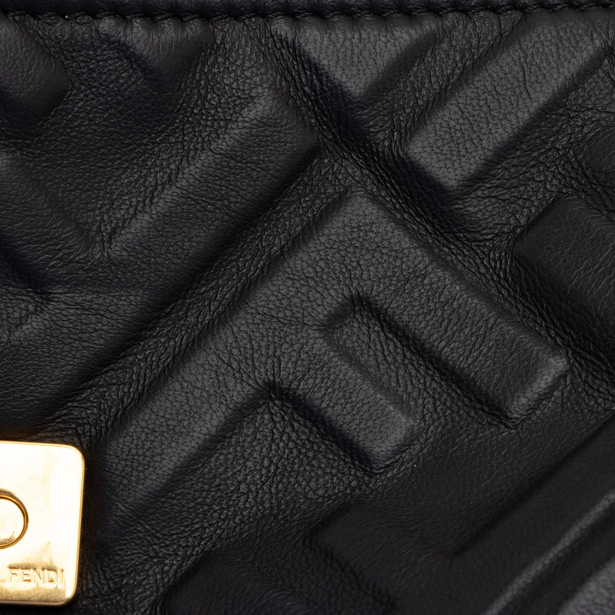 Fendi FF Embossed 1974 Mini Baguette Shoulder Bag