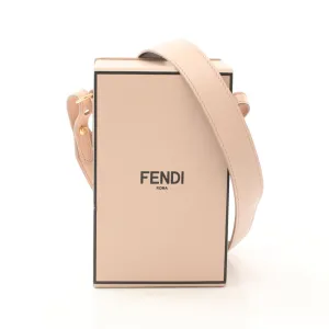 Fendi Leather Box Shoulder Bag Pink