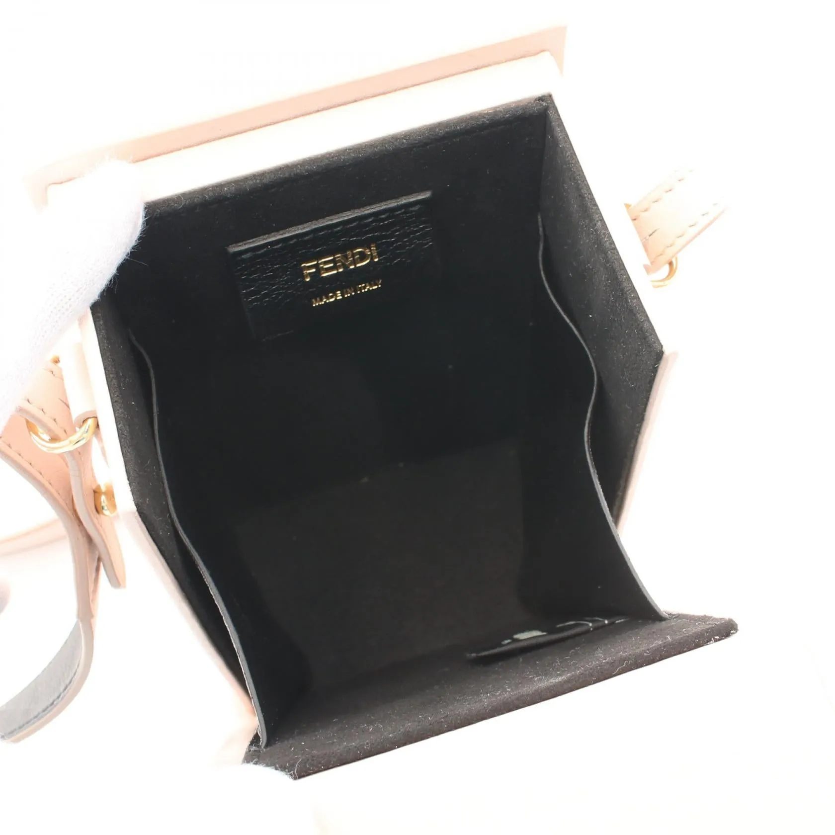 Fendi Leather Box Shoulder Bag Pink
