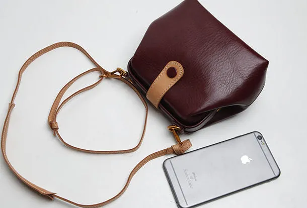 Genuine Leather Cute Doctor Bag Crossbody Bag Shoulder Bag Women Girl Fashion Leather Purse