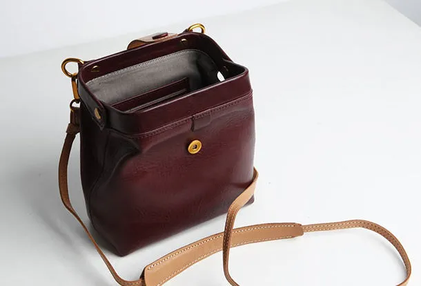 Genuine Leather Cute Doctor Bag Crossbody Bag Shoulder Bag Women Girl Fashion Leather Purse