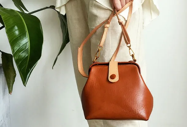 Genuine Leather Cute Doctor Bag Crossbody Bag Shoulder Bag Women Girl Fashion Leather Purse
