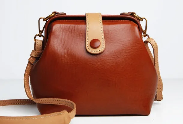 Genuine Leather Cute Doctor Bag Crossbody Bag Shoulder Bag Women Girl Fashion Leather Purse