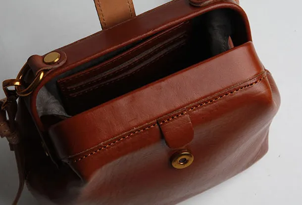 Genuine Leather Cute Doctor Bag Crossbody Bag Shoulder Bag Women Girl Fashion Leather Purse