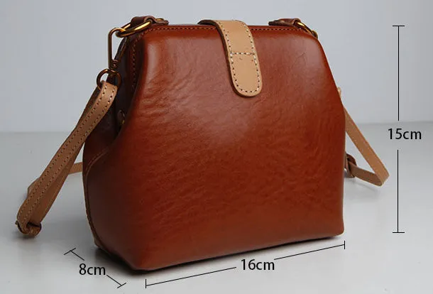 Genuine Leather Cute Doctor Bag Crossbody Bag Shoulder Bag Women Girl Fashion Leather Purse