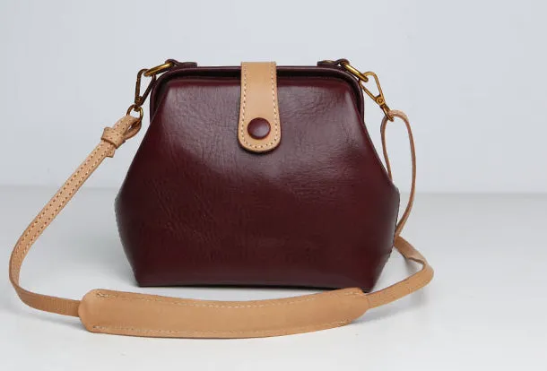 Genuine Leather Cute Doctor Bag Crossbody Bag Shoulder Bag Women Girl Fashion Leather Purse