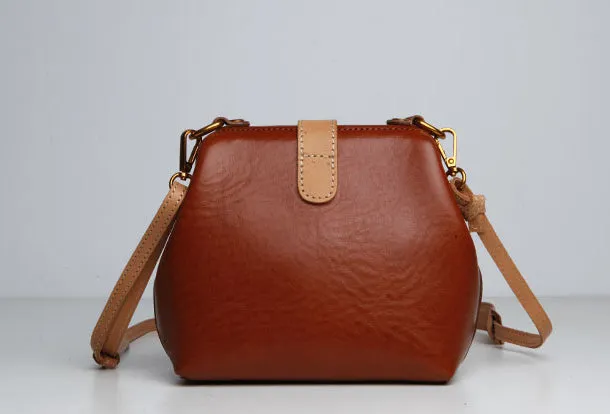 Genuine Leather Cute Doctor Bag Crossbody Bag Shoulder Bag Women Girl Fashion Leather Purse