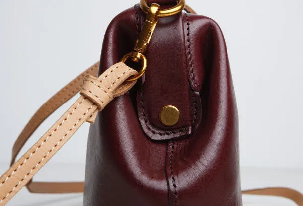 Genuine Leather Cute Doctor Bag Crossbody Bag Shoulder Bag Women Girl Fashion Leather Purse