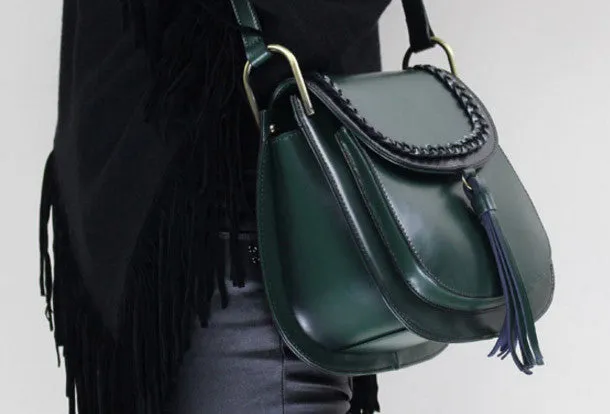Genuine Leather handbag shoulder bag black red for women leather crossbody bag