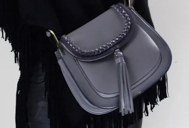 Genuine Leather handbag shoulder bag black red for women leather crossbody bag