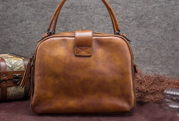 Genuine Leather Handbag Vintage Bag Shoulder Bag Crossbody Bag Purse For Women