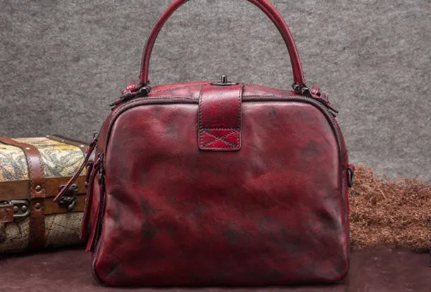 Genuine Leather Handbag Vintage Bag Shoulder Bag Crossbody Bag Purse For Women