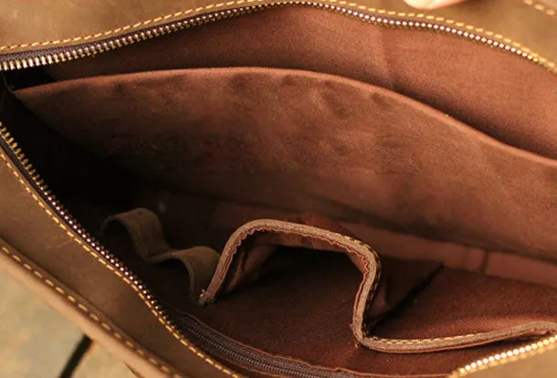 Genuine Leather Mens Briefcase Messenger Bag Laptop Bag Shoulder Bag for men